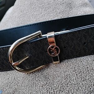 Michael Kors Black and Gold Belt
